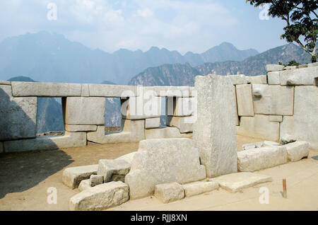 Inca buildings in Machu Picchu Stock Photo