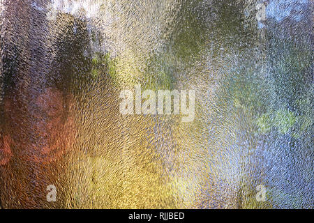 Frosted glass texture. Colorful lights background. Stock Photo