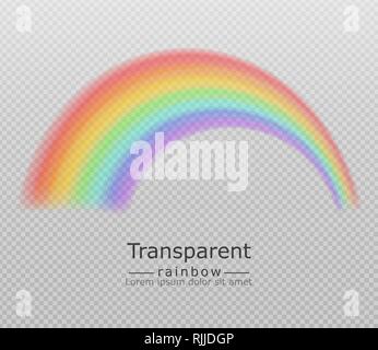Rainbow icon. Realistic arch shape isolated on transparent background ...