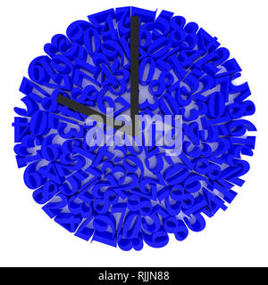 High resolution image. 3d rendered illustration. The original clock face. Stock Photo