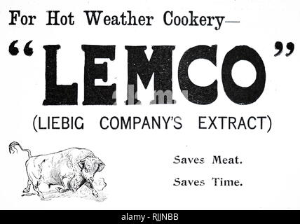 An advertisement for Liebig Meat Extracts. Dated 20th century Stock Photo