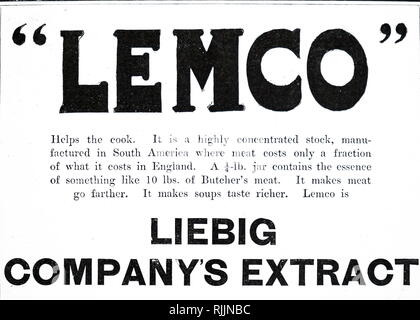 An advertisement for Liebig Meat Extracts. Dated 20th century Stock Photo