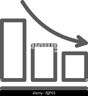 Down schedule line icon. Stock Vector