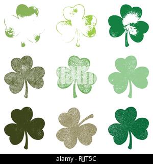 Clover Leaf Grune Set Stock Vector