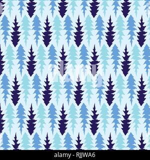 Dandelion leaves vector pattern in blue color palette Stock Vector