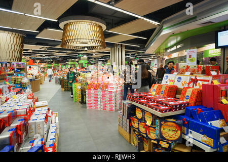 SHENZHEN, CHINA - FEBRUARY 05, 2016: interior of blt market in ShenZhen. blt an acronym of 'better life together' Stock Photo