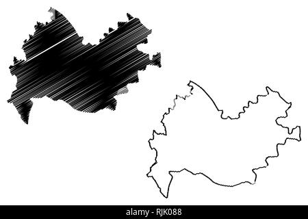 Kermanshah Province (Provinces of Iran, Islamic Republic of Iran, Persia) map vector illustration, scribble sketch Kermanshah map Stock Vector