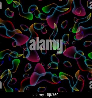 Neon Seamless pattern Abstract liquid lava lamp Stock Vector