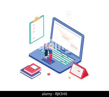 Task management - modern colorful isometric vector illustration Stock Vector