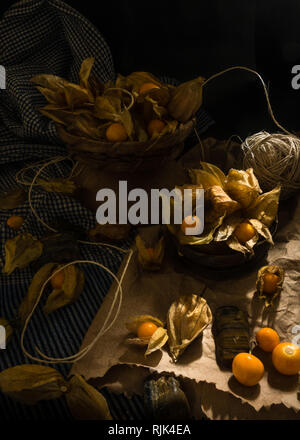 Uvilla Goldenberry Fruit - Dark Photography Stock Photo
