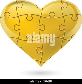 Jigsaw puzzle heart vector illustration background for poster Stock ...
