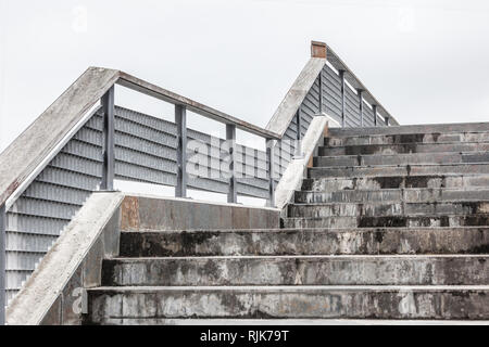 outdoor cement and  concrete stairs detail.Modern architecture of the city. Urban architecture and construction Stock Photo