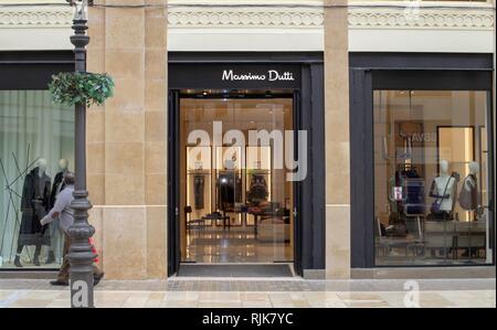 A Massimo Dutti shop on Lario Street, Malaga. Stock Photo