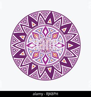 Round ornament shapes isolated on light gray background. Color ethnic ornament. Decorative elements for cards, t-shirt print, invitations, fabric. Stock Vector