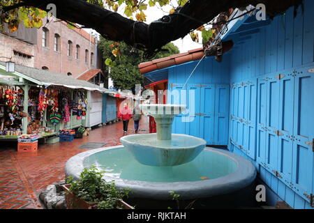 Olvera Street (Calle Olvera or Placita Olvera) is a historic district in downtown Los Angeles. Stock Photo