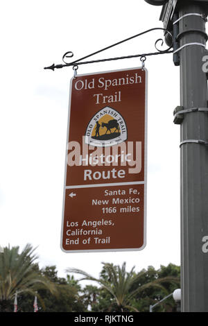 Olvera Street (Calle Olvera or Placita Olvera) is a historic district in downtown Los Angeles. Stock Photo