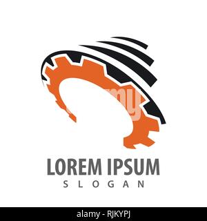 storm gear industrial logo concept design. Symbol graphic template element vector Stock Vector