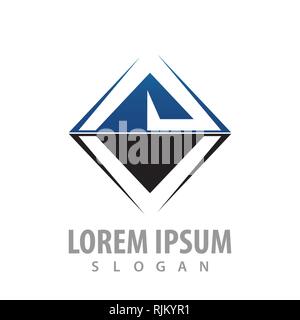 Square initial letter AV logo concept design. Symbol graphic template element vector Stock Vector