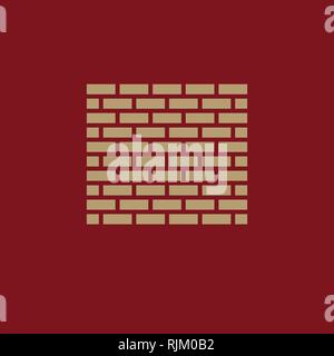 Brick wall icon. Building and construction, development, barrier, side symbol. Flat design. Stock - Vector Stock Vector