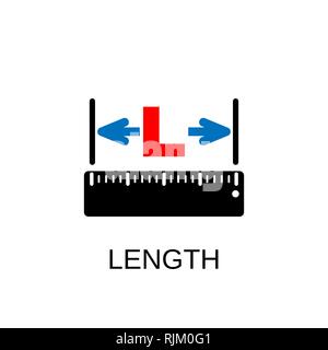 Measurement ruler icon. Length concept symbol design. Stock - Vector illustration can be used for web. Stock Vector