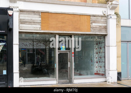 An empty shop in Bromley High Street, South London. Stock Photo