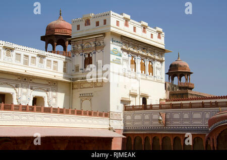 Decorative inner walls of Junagarh Fort, Bikaner, Rajasthan, India Stock Photo