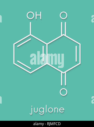 Juglone walnut molecule. Skeletal formula. Stock Photo