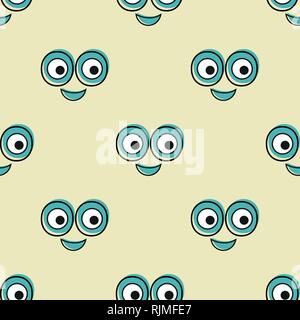 Smile vector pattern background. Texture doodle art. Funny simple illustration Stock Vector