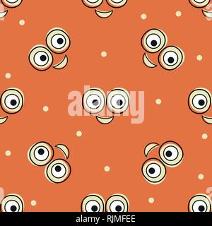 Smile vector pattern background. Texture doodle art. Funny simple illustration Stock Vector