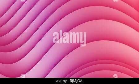 Fluid lines gradient composition. Colorful liquid bright mesh background  pink and violet lines in a paper style. Marble or plastic wavy texture backd Stock Vector