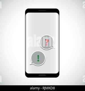 flat icon of a communication question and answer via smartphone vector illustration EPS10 Stock Vector