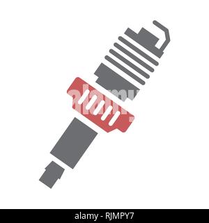 Car spark plug icon on white background for graphic and web design, Modern simple vector sign. Internet concept. Trendy symbol for website design web button or mobile app. Stock Vector