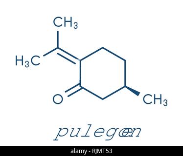 Pulegone molecule. Skeletal formula. Stock Vector