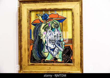 United Kingdom Great Britain England London Southwark Bankside Tate Modern art museum interior gallery exhibit painting Pablo Picasso Wee Stock Photo