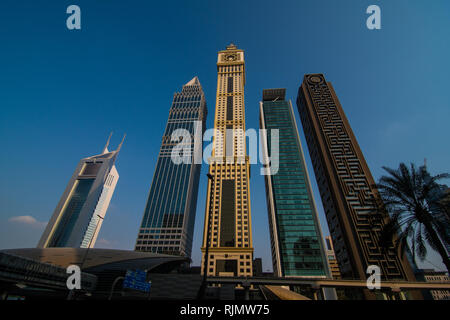 DUBAI, UAE - October 2018 : Sheikh Zayed Road Dubai before sunset Stock Photo