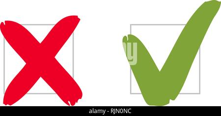Do and Dont, Pros and Cons. Check marks sign. Vote, voting vector Stock Vector