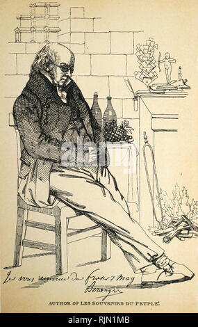 Illustration showing Pierre Jean de BERANGER (1780-1857). French poet. 1835 Stock Photo
