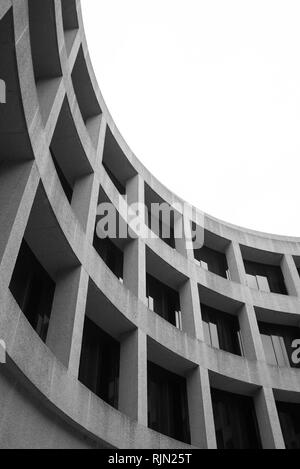 Black & white image of the Hirshhorn Museum, at the National Mall in Washington, DC Stock Photo
