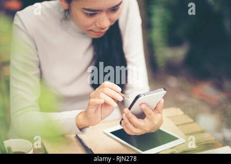 Woman with success the exporting business or online sales in concept of sme,e - commerce business Stock Photo