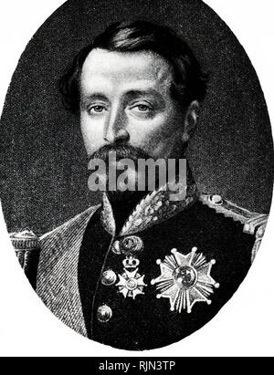 Illustration showing Napoleon III (1808 – 1873) Emperor of the French from 1852 to 1870 and, as Louis-Napoleon Bonaparte, the President of France from 1848 to 1852. He was the only president of the French Second Republic and the founder of the Second French Empire. Stock Photo