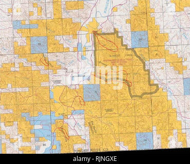 . Surveys of significant plant resources in southeast and south-central Montana on the Billings and Miles City field offices of the Bureau of Land Management . Field surveys; Plant communities; Endangered plants; Rare plants; Botany; Plant conservation. Map 13. Moorhead-Buffalo Creek-Spear Hills.. Map 14. Prong Creek.. Please note that these images are extracted from scanned page images that may have been digitally enhanced for readability - coloration and appearance of these illustrations may not perfectly resemble the original work.. Mincemoyer, Scott; Montana State Library; Montana Natural  Stock Photo