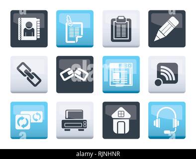 Internet and website icons over color background - vector icon set Stock Vector