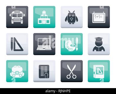 Schoolobjects Icon scissors and school objects icon over white background, vector ...