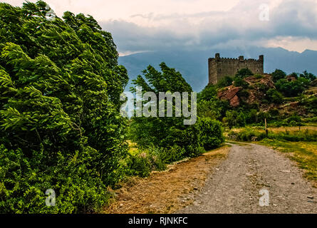 Italy Valle D'Aosta Chatillon Ussel Castle Stock Photo