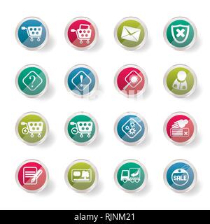Online Shop Icons over colored background  - Vector Icon Set Stock Vector