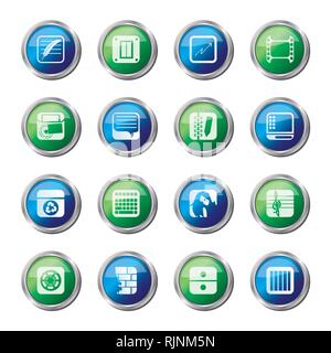 Business, Office and Mobile phone icons over colored background - Vector Icon Set Stock Vector