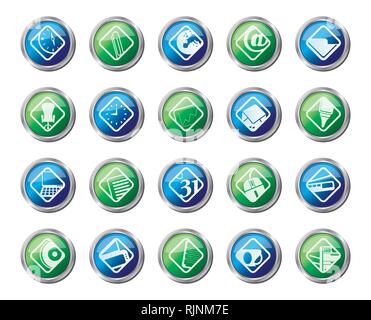 Business and Office tools icons over colored background-  vector icon set 2 Stock Vector