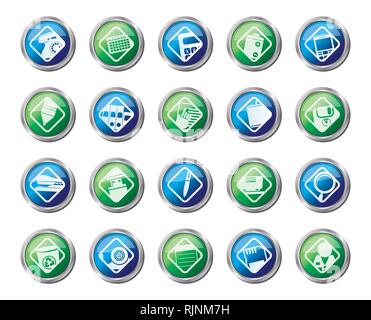 Office tools icons over colored background -  vector icon set 3 Stock Vector