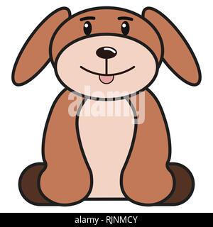 Dog in cartoon style. On white background,  illustration Stock Photo