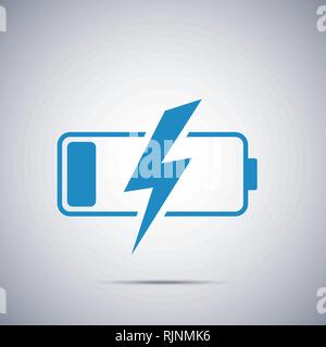 discharged battary icon on a gray background Stock Vector